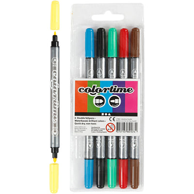 Wholesale Assorted Colours Double Tip Markers - 45 Pack - (Case of 12)