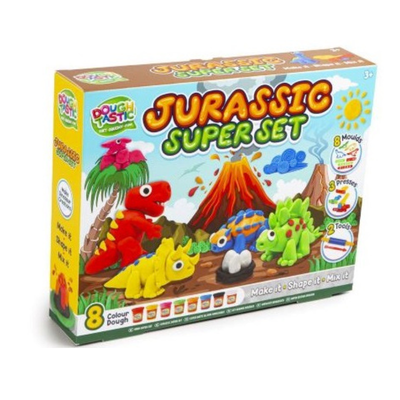 Wholesale Dinosaur Super Dough Set With 8 Dough Tubs - Case of 12