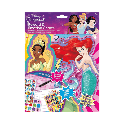 Wholesale Disney Princess Reward & Emotion Charts With Sticker Sheets - Case of 12