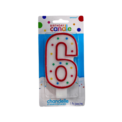 Wholesale Number 6 Large Birthday Party Candle - Case of 8