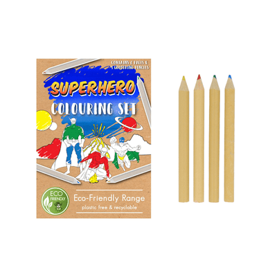 Wholesale Superhero Eco Colouring Set - Case of 25