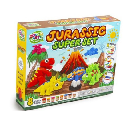 Dinosaur Super Dough Set With 8 Dough Tubs