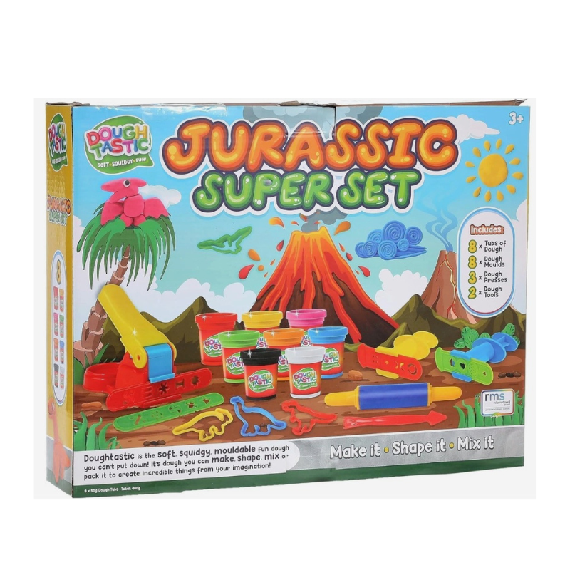 Dinosaur Super Dough Set With 8 Dough Tubs