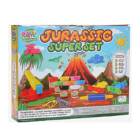 Wholesale Dinosaur Super Dough Set With 8 Dough Tubs - (Case of 10)