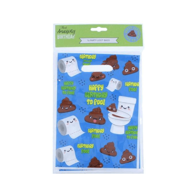 Wholesale 16 Pack Of Poo Party Bags - (Case of 36)