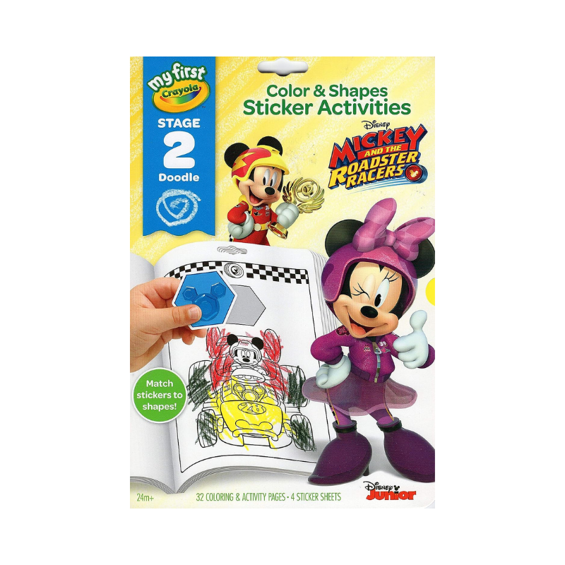 Crayola Disney Mickey And The Roadster Racers colour and shapes activity book
