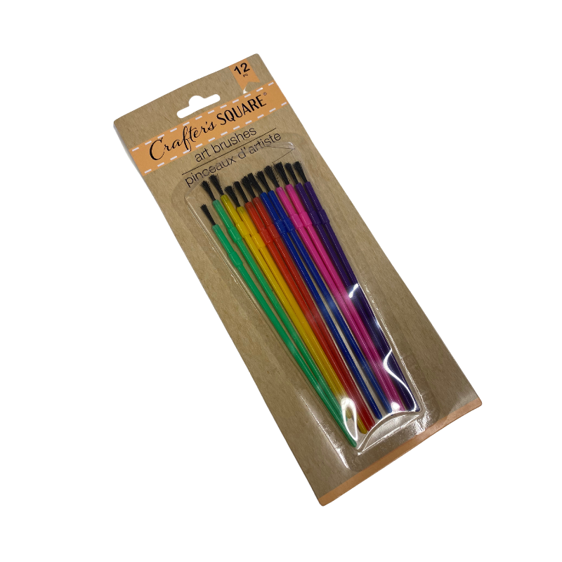 Wholesale Multi-Coloured Artist Paint Brushes Pack of 12 - (Case of 12)