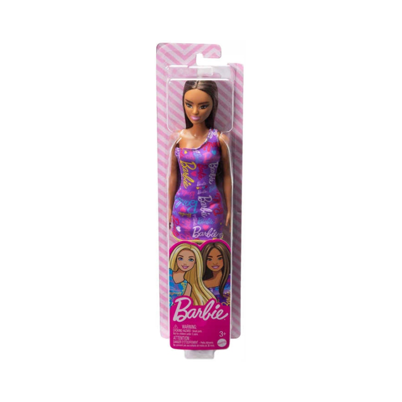 Barbie Biracial Doll Pink Logo Print Dress