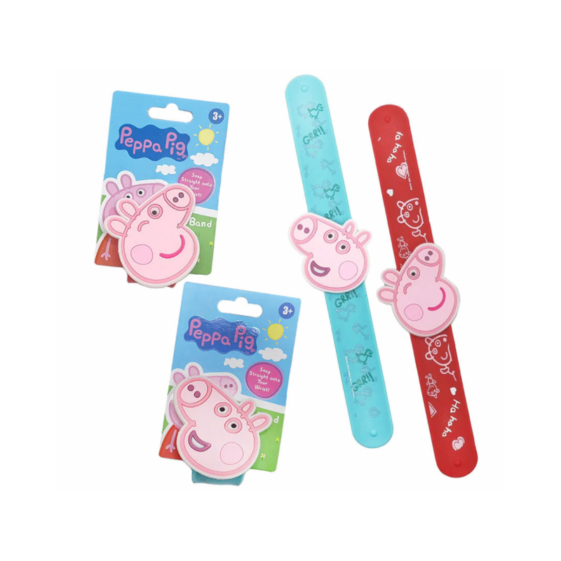 Wholesale Peppa Pig Silicone Snap Band with George - (Case of 12)
