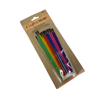 Multi-Coloured Artist Paint Brushes Pack of 12