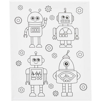 Robot Colour-In Canvas Kit