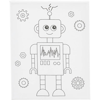 Robot Colour-In Canvas Kit