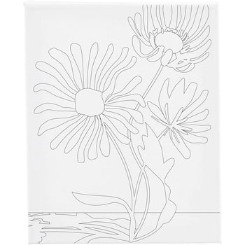 Large Flowers Colour-In Canvas Kit