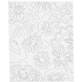 Flower Colour-In Canvas Kit