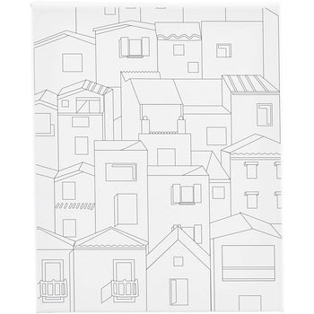 City Colour-In Canvas Painting Canvas Kit