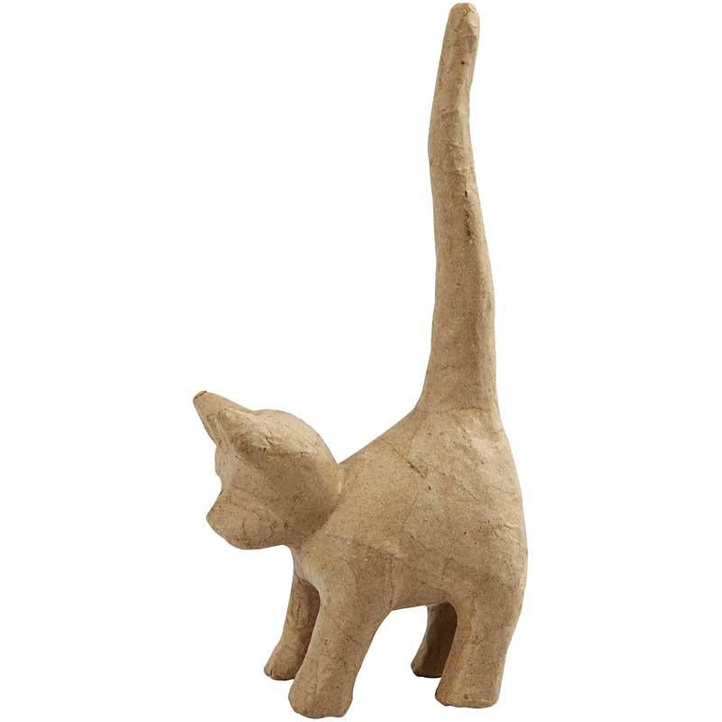 Cat Figure Paper Mache Handcrafted Craft Kit