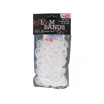 Wholesale 600 White Loom Bands - (Case of 16)