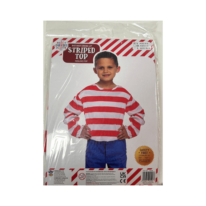 Where's Wally Inspired Fancy Dress Costume Age 4-6