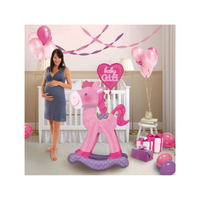 Wholesale Giant Pink Rocking Horse AirWalker Baby Girl Foil Balloon - (Case of 12)