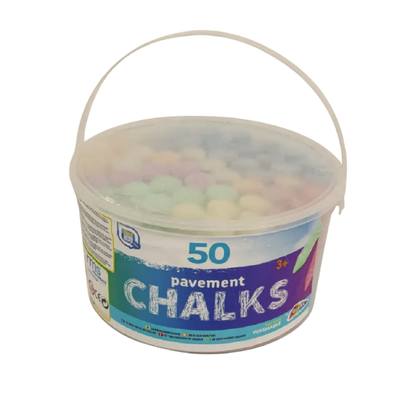 Jumbo Chalks Bucket - 50 Assorted Colours