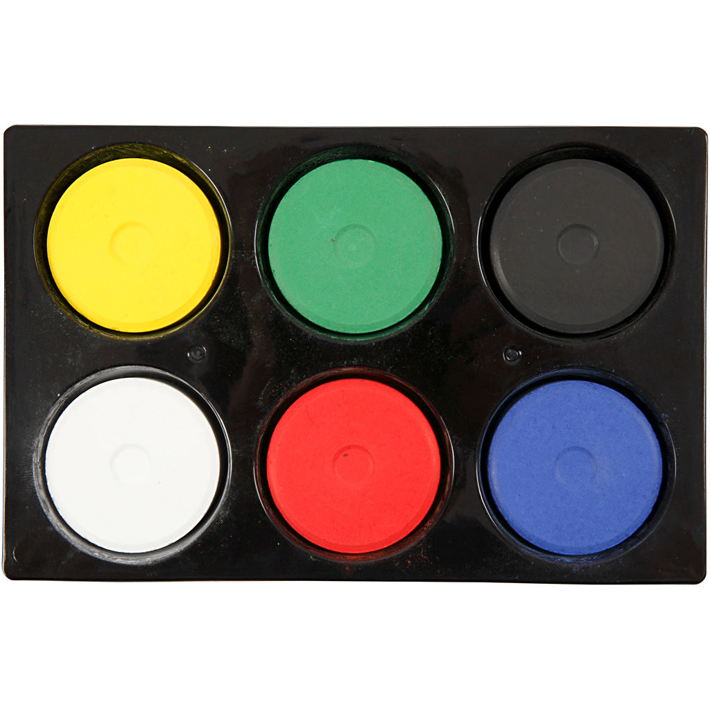 Primary Colours Transparent Tempera Watercolours - 6 Pack 16mm x 44mm