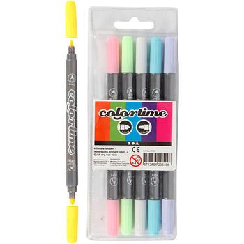 Pastel Colours Double Tip Markers Water-Based Ink - 3 Pack