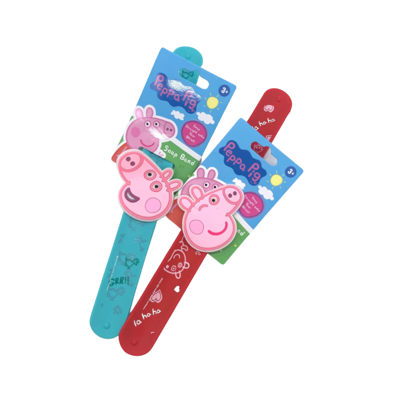 Wholesale Peppa Pig Silicone Snap Band with Peppa - (Case of 12)
