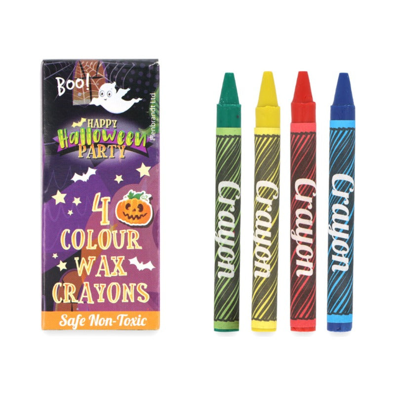 4 Pack Of Colour Halloween Wax Crayons