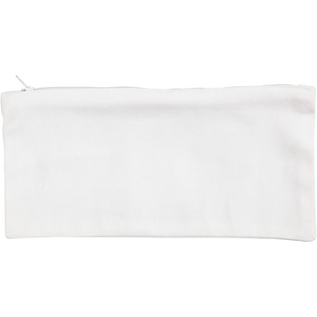 White Cotton Pencil Case With Zipper