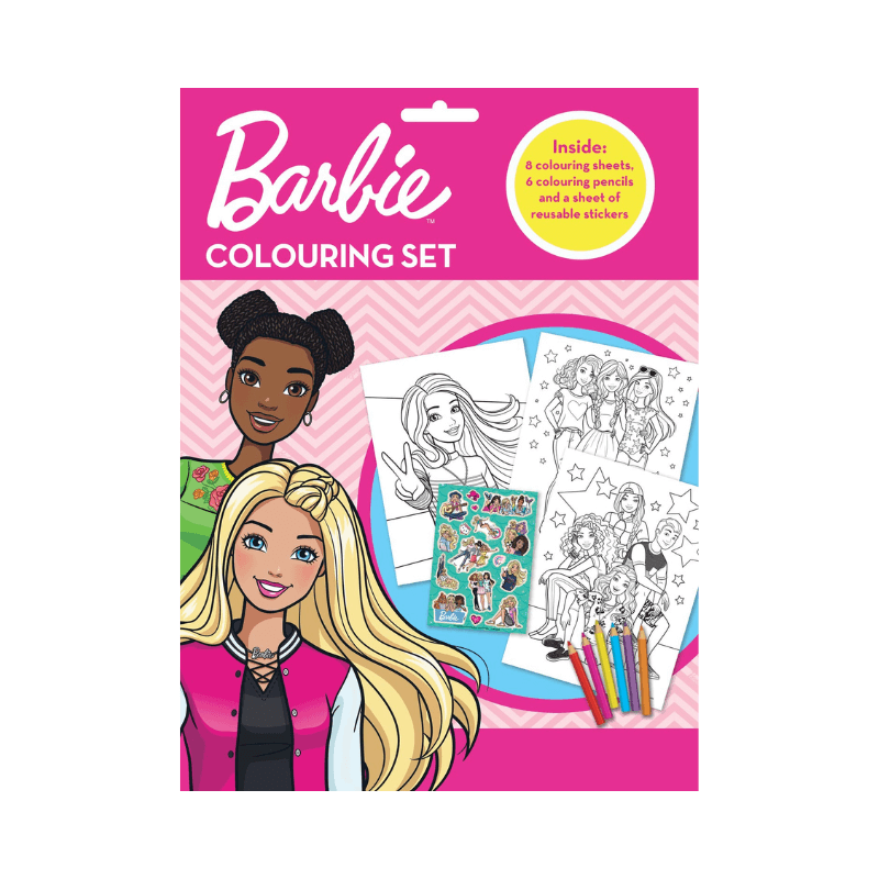 Wholesale Mattel Barbie Colouring Set with Stickers - (Case of 12)