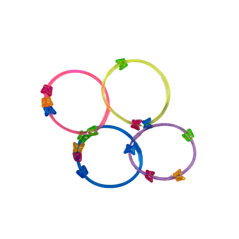 Wholesale 4 Butterfly Colourful Bracelets - (Case of 16)