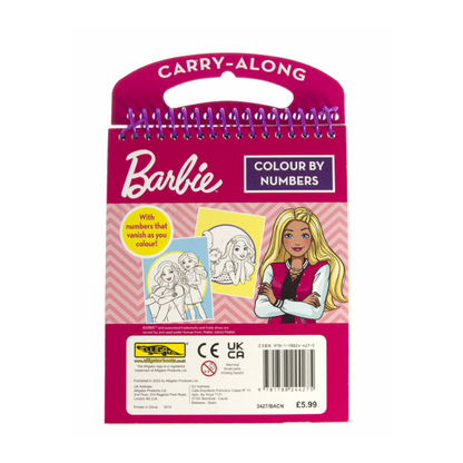 Mattel Barbie Colour By Numbers Carry Along Set