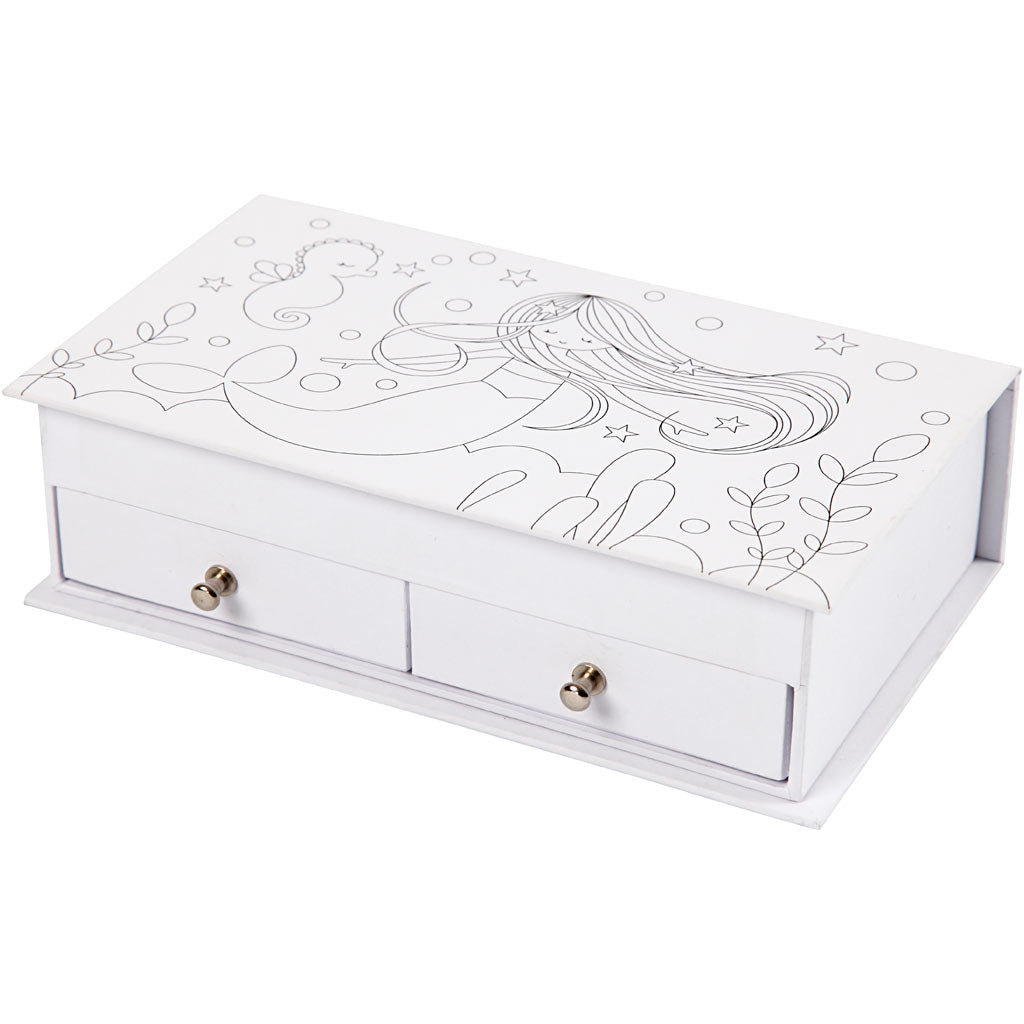 White Jewellery Box - 18cm x 10.5cm