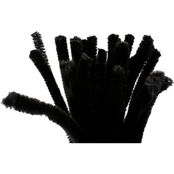 Black Pipe Cleaners - 25 Pack 30cm x 9mm