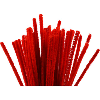 Red Pipe Cleaners - 50 Pack 30cm x 6mm
