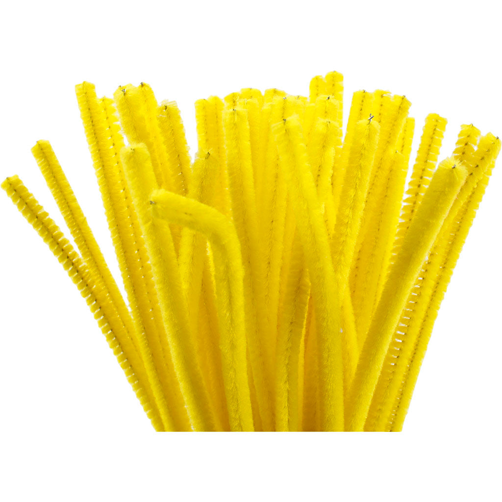 Yellow Pipe Cleaners - 50 Pack 30cm x 6mm – PoundFun