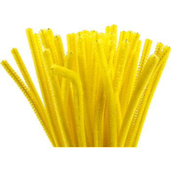 Yellow Pipe Cleaners - 50 Pack 30cm x 6mm