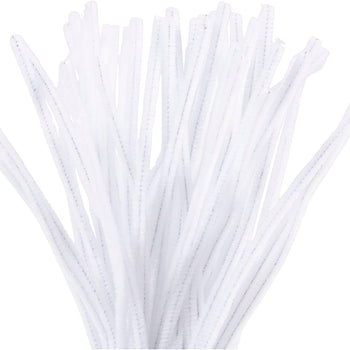 White Pipe Cleaners - 50 Pack 30cm x 6mm