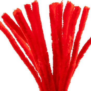 Red Pipe Cleaners - 15 Pack 30cm x 15mm