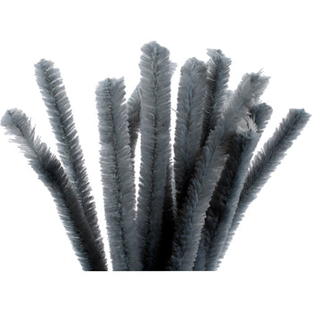 Grey Pipe Cleaners - 15 Pack 30cm x 15mm