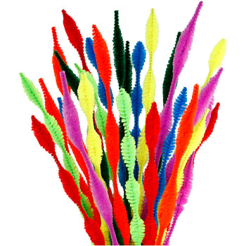 Assorted Colours Pipe Cleaners - 28 Pack 30cm x 5-12mm
