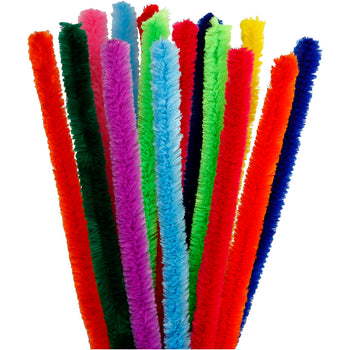 Assorted Colours Pipe Cleaners - 15 Pack 30cm x 15mm
