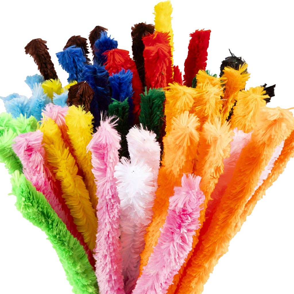 Assorted Colours Pipe Cleaners - 60 Pack 45cm x 25mm
