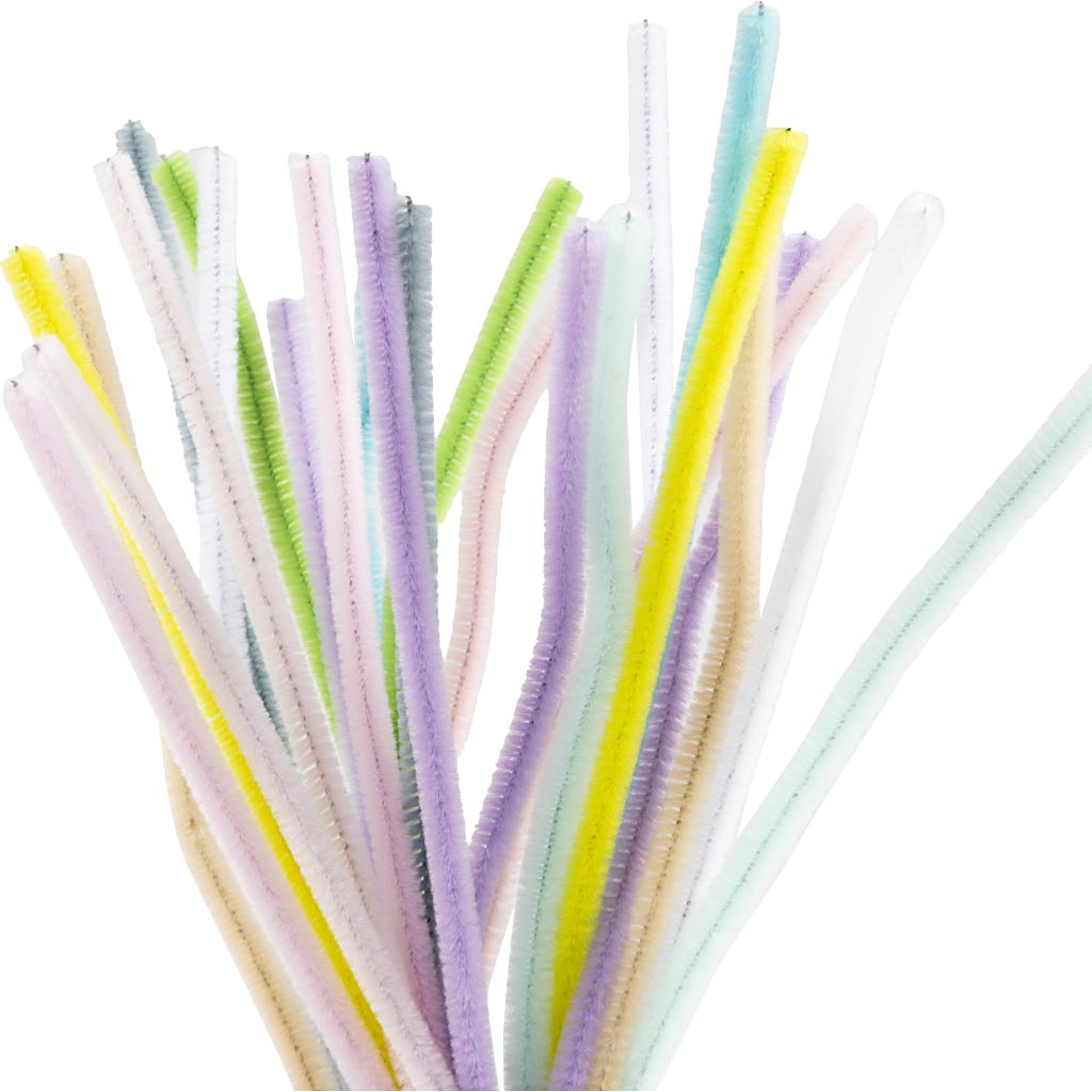 Pastel Colours Pipe Cleaners - 25 Pack 30cm x 6mm