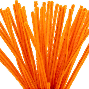 Orange Pipe Cleaners - 50 Pack 30cm x 6mm