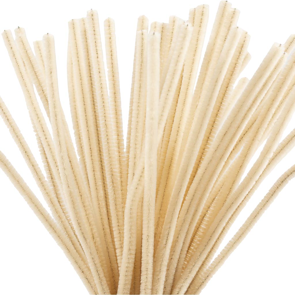 Beige Pipe Cleaners - 50 Pack 30cm x 6mm