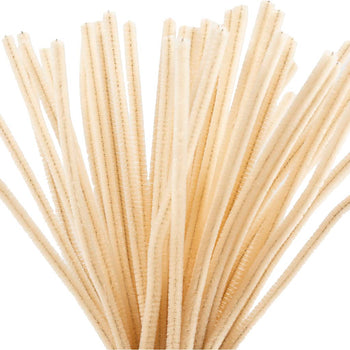 Beige Pipe Cleaners - 50 Pack 30cm x 6mm