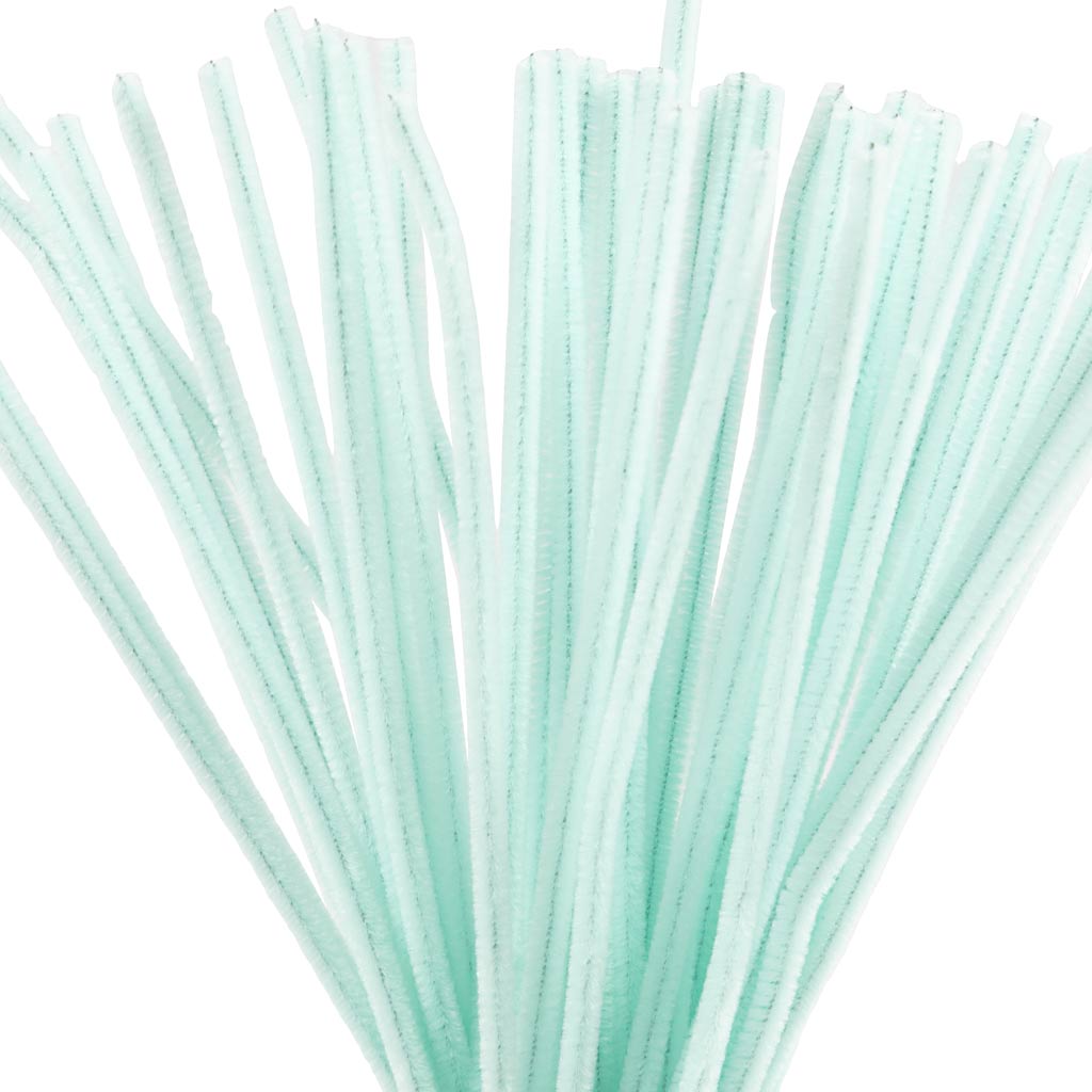 Light Turquoise Pipe Cleaners - 50 Pack 30cm x 6mm