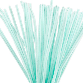 Light Turquoise Pipe Cleaners - 50 Pack 30cm x 6mm