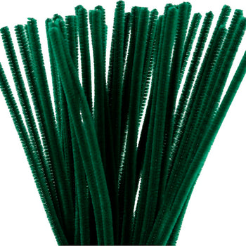 Dark Green Pipe Cleaners - 50 Pack 30cm x 6mm